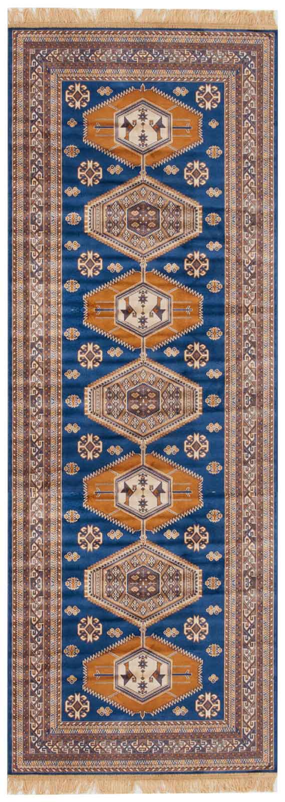 Fairlight Blue Aztec Oriental Runner