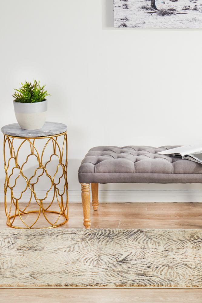Emily Beige Palm Leaves Runner-3