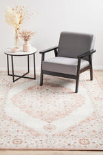 Delilah Peach Pink Medallion Rug_2