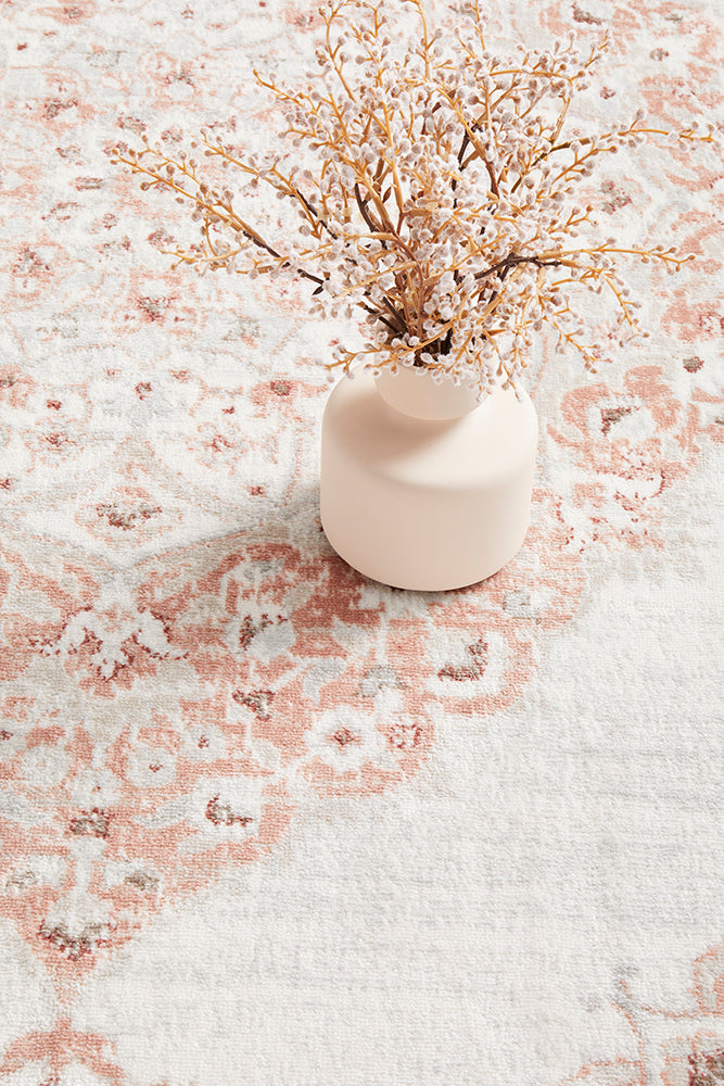 Delilah Peach Pink Medallion Rug_7