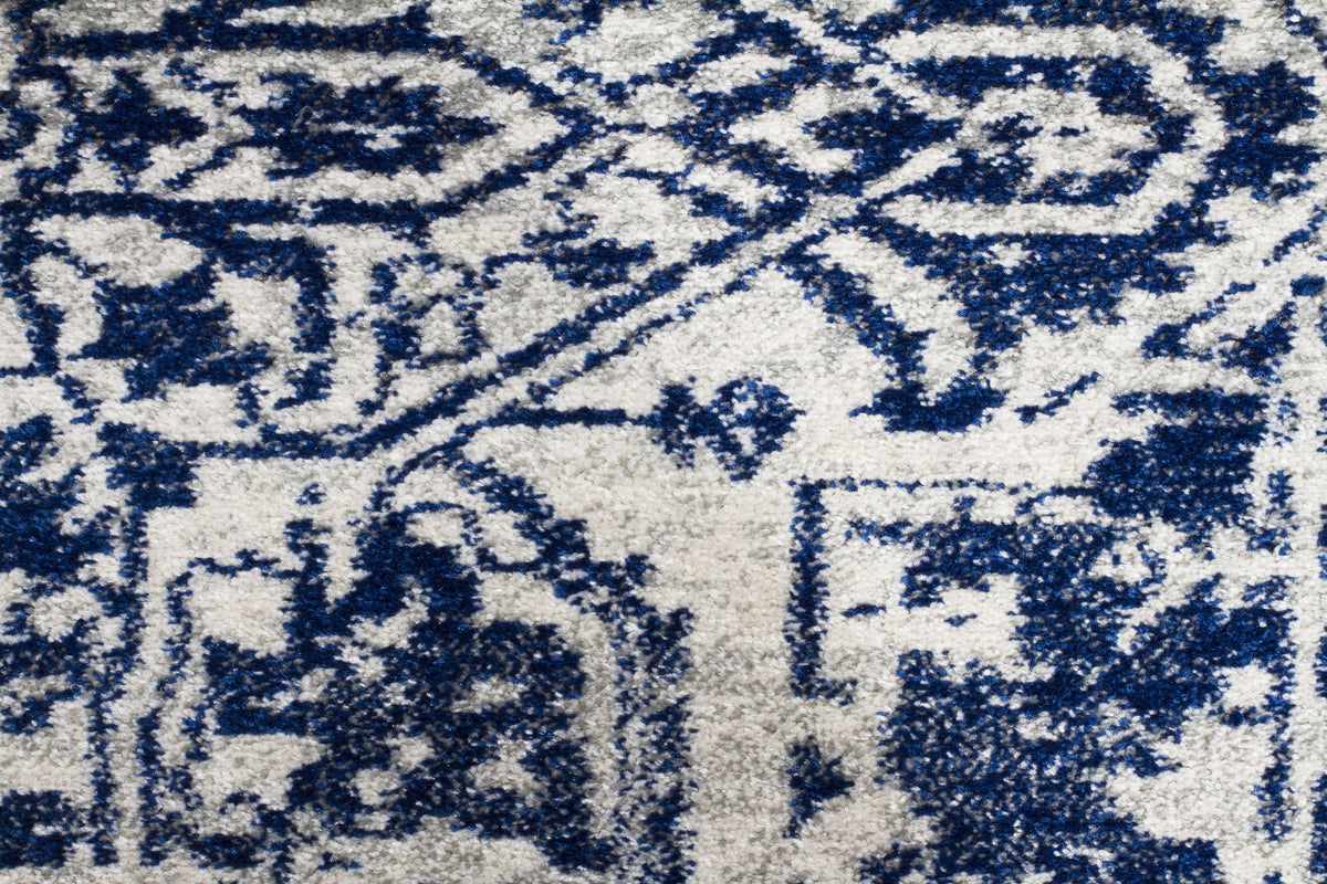 Horizon White Navy Transitional Rug