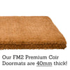 FM2 Premium Thick Coir Doormat - Grey Ferns