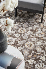 Annabelle Grey Floral Rug | Traditional Rugs Belrose Sydney