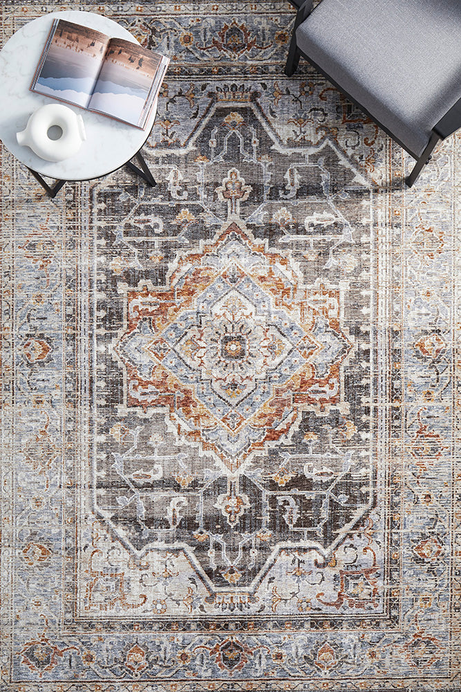 Annabelle Silver Jewel Rug | Traditional Rugs Belrose Sydney