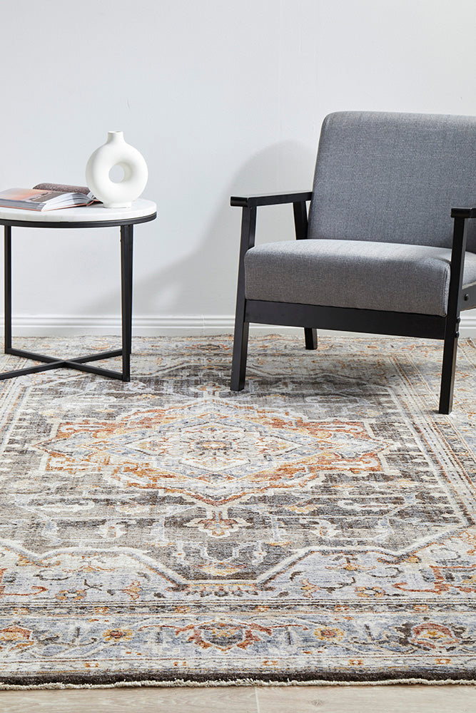 Annabelle Silver Jewel Rug | Traditional Rugs Belrose Sydney