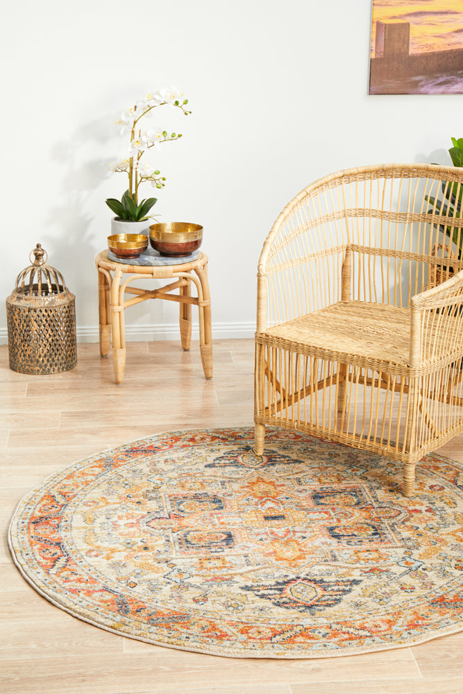 Kalani Golden Round Rug | Traditional Rugs Belrose Sydney