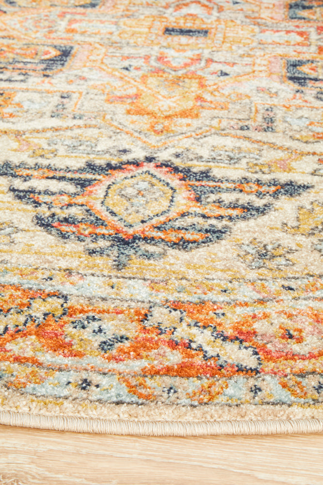 Kalani Golden Round Rug | Traditional Rugs Belrose Sydney