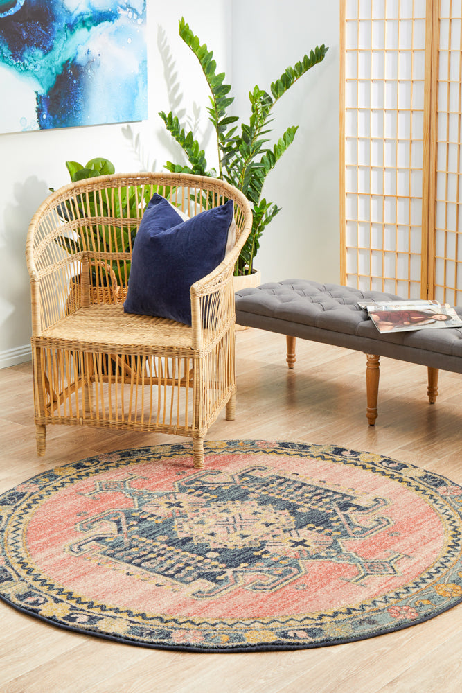 Kalani Earth Round Rug | Traditional Rugs Belrose Sydney