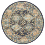 Kalani Navy Round Rug | Traditional Rugs Belrose Sydney