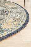 Kalani Navy Round Rug | Traditional Rugs Belrose Sydney