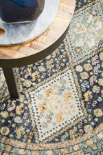 Kalani Navy Round Rug | Traditional Rugs Belrose Sydney