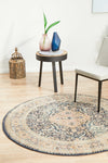 Kalani Midnight Round Rug | Traditional Rugs Belrose Sydney