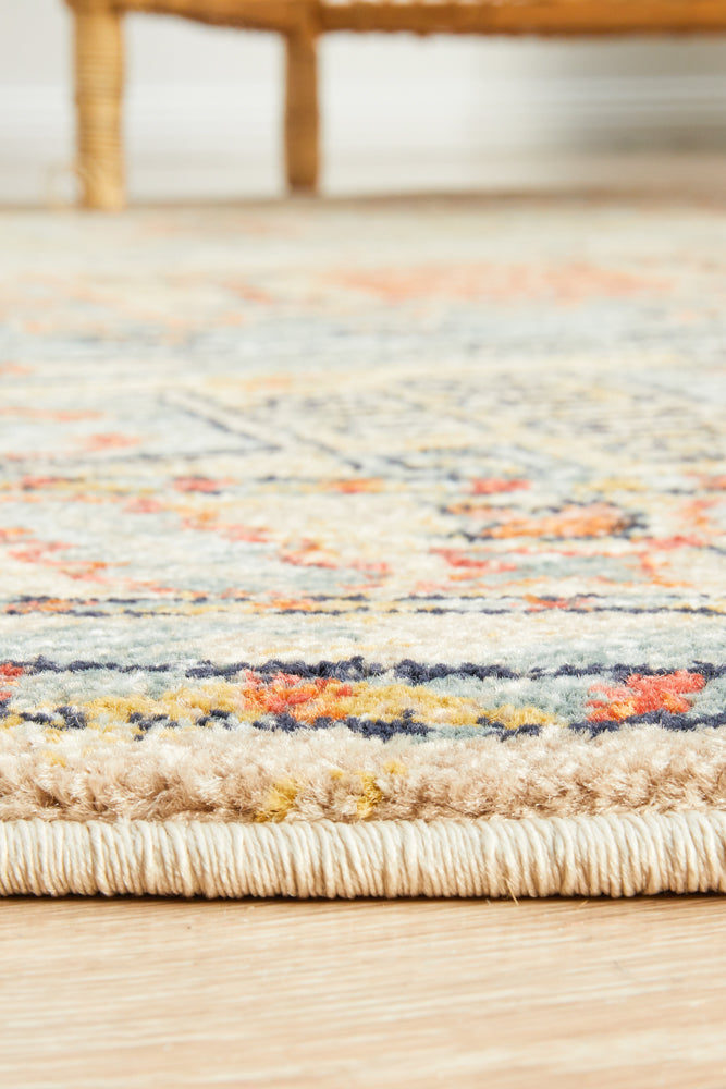 Kalani Sky Round Rug | Traditional Rugs Belrose Sydney