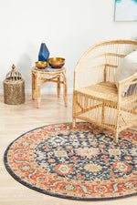 Kalani Peacock Round Rug | Traditional Rugs Belrose Sydney