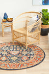 Kalani Peacock Round Rug | Traditional Rugs Belrose Sydney