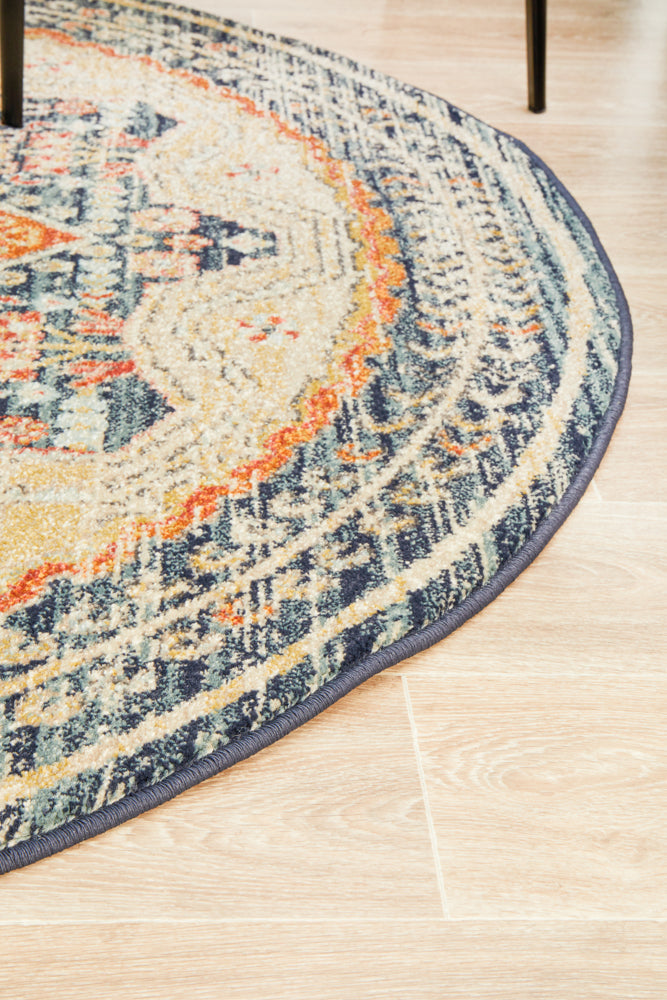 Kalani Sunrise Round Rug | Traditional Rugs Belrose Sydney