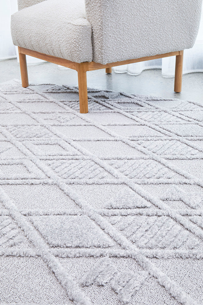 Seph Silver Diamonds Rug | Modern Rugs Belrose | Rugs N Timber