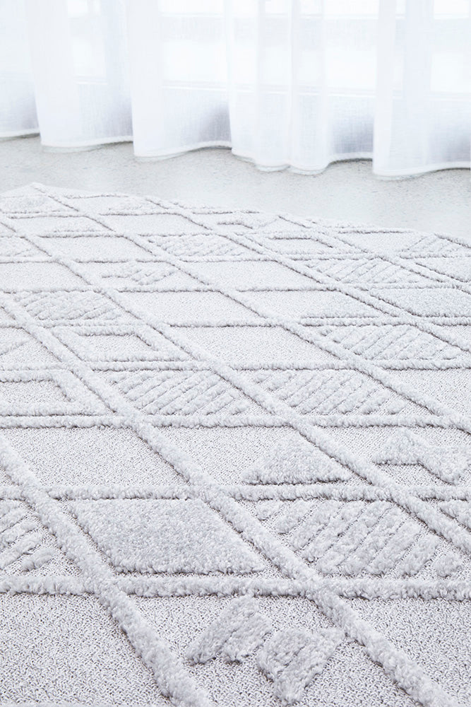 Seph Silver Diamonds Rug | Modern Rugs Belrose | Rugs N Timber