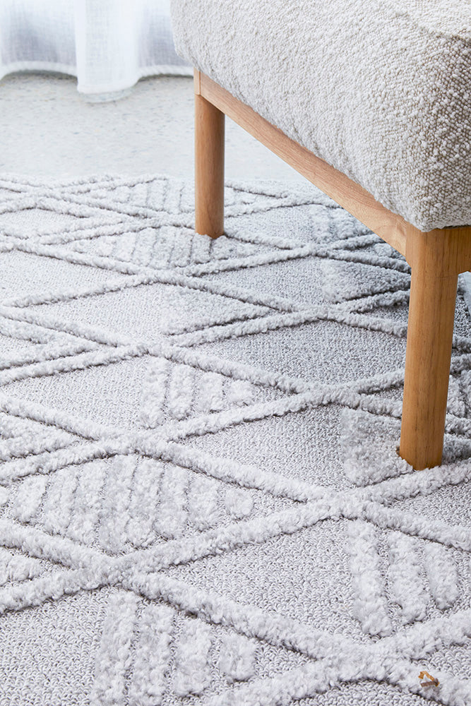 Seph Silver Diamonds Rug | Modern Rugs Belrose | Rugs N Timber