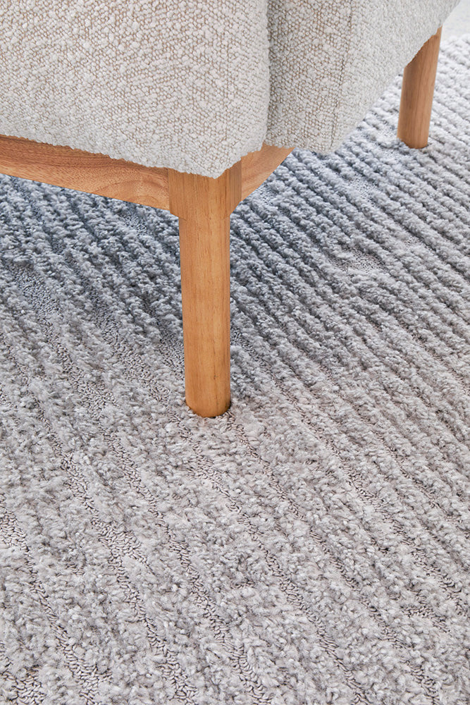 Seph Silver Stripes Rug | Modern Rugs Belrose | Rugs N Timber