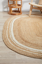 Savannah Border Oval Rug | Jute Natural Fibre Rugs Belrose | Rugs N Timber