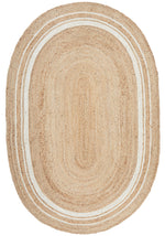 Savannah Border Oval Rug | Jute Natural Fibre Rugs Belrose | Rugs N Timber