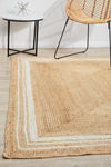 Savannah Natural White Border Rug | Jute Natural Fibre Rugs Belrose | Rugs N Timber