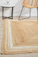 Savannah Natural White Border Rug | Jute Natural Fibre Rugs Belrose | Rugs N Timber