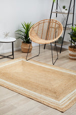 Savannah Natural White Border Rug | Jute Natural Fibre Rugs Belrose | Rugs N Timber