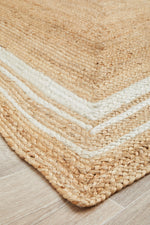 Savannah Natural White Border Rug | Jute Natural Fibre Rugs Belrose | Rugs N Timber