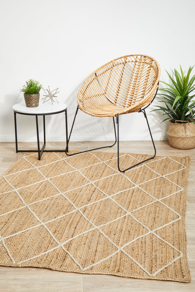 Savannah Diamonds Rug | Jute Natural Fibre Rugs Belrose | Rugs N Timber