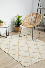 Savannah White Diamonds Rug | Jute Natural Fibre Rugs Belrose | Rugs N Timber