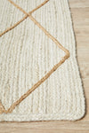 Savannah White Diamonds Rug | Jute Natural Fibre Rugs Belrose | Rugs N Timber