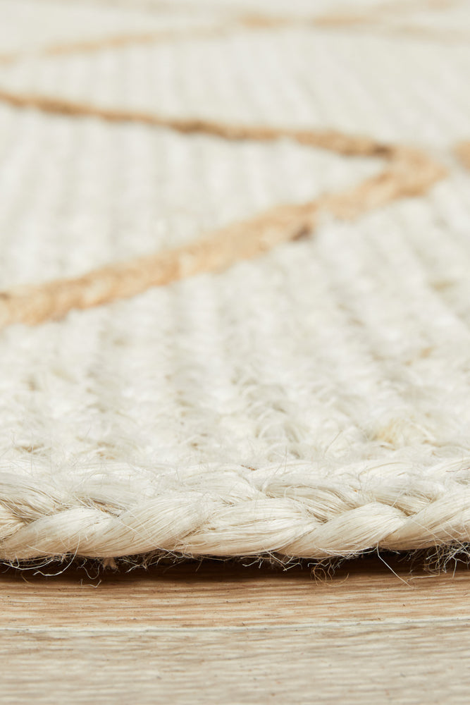 Savannah White Diamonds Rug | Jute Natural Fibre Rugs Belrose | Rugs N Timber