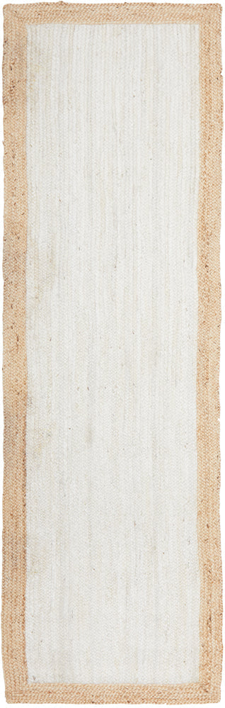 Savannah White Natural Border Runner | Jute Natural Fibre Rugs Belrose | Rugs N Timber