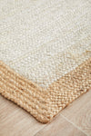 Savannah White Natural Border Runner | Jute Natural Fibre Rugs Belrose | Rugs N Timber