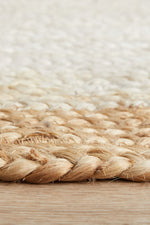 Savannah White Natural Border Runner | Jute Natural Fibre Rugs Belrose | Rugs N Timber