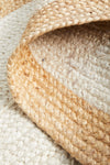 Savannah White Natural Border Runner | Jute Natural Fibre Rugs Belrose | Rugs N Timber