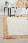 Savannah White Natural Border Rug | Jute Natural Fibre Rugs Belrose | Rugs N Timber