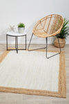 Savannah White Natural Border Rug | Jute Natural Fibre Rugs Belrose | Rugs N Timber