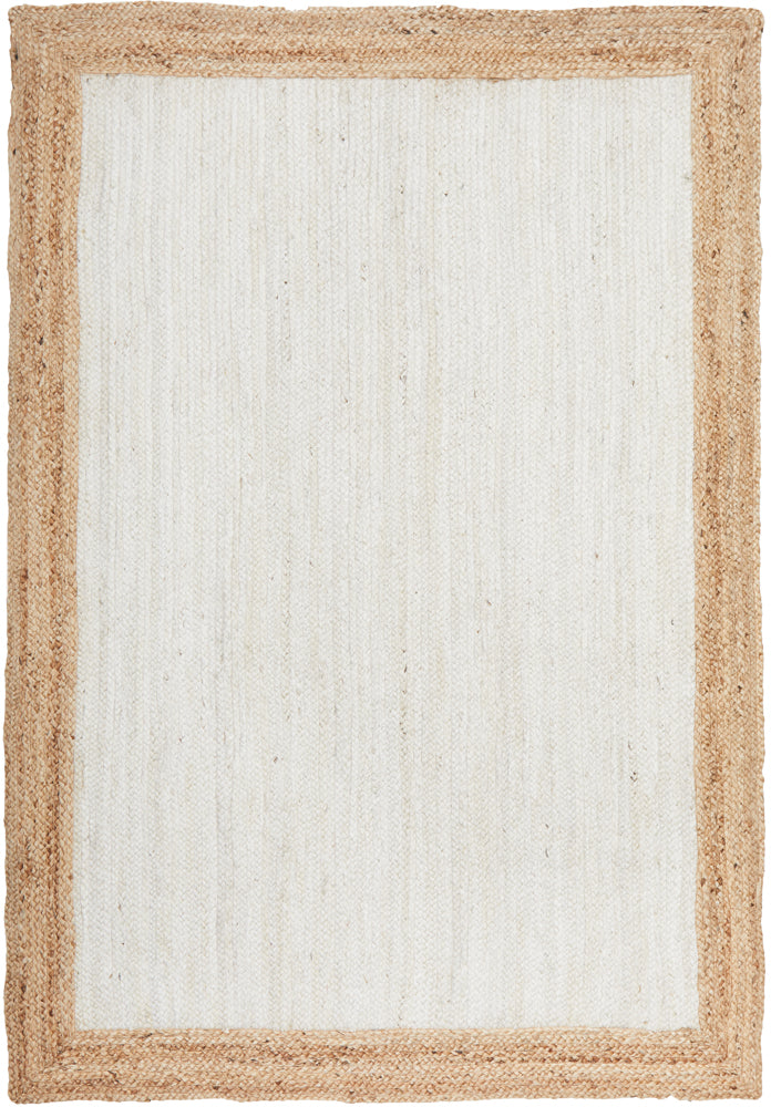 Savannah White Natural Border Rug | Jute Natural Fibre Rugs Belrose | Rugs N Timber