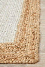 Savannah White Natural Border Rug | Jute Natural Fibre Rugs Belrose | Rugs N Timber