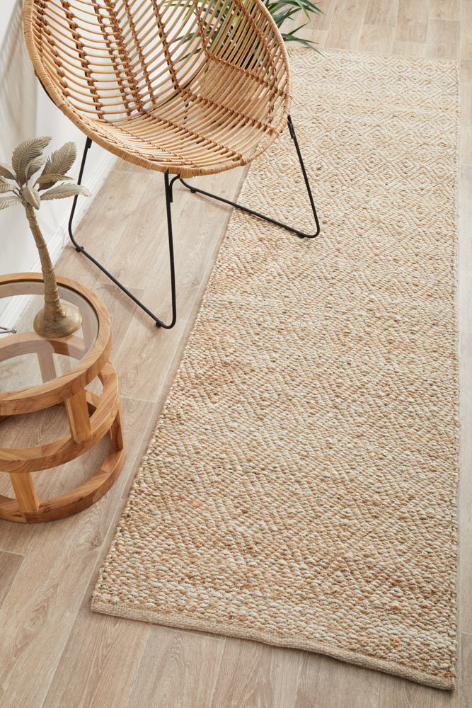 Savannah Harlequin Runner | Jute Natural Fibre Rugs Belrose | Rugs N Timber