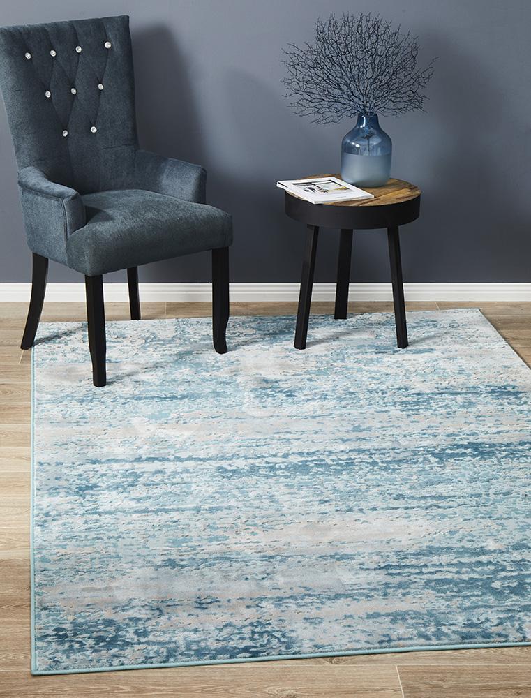 Edith Blue Abstract Rug | Modern Rugs Belrose | Rugs N Timber