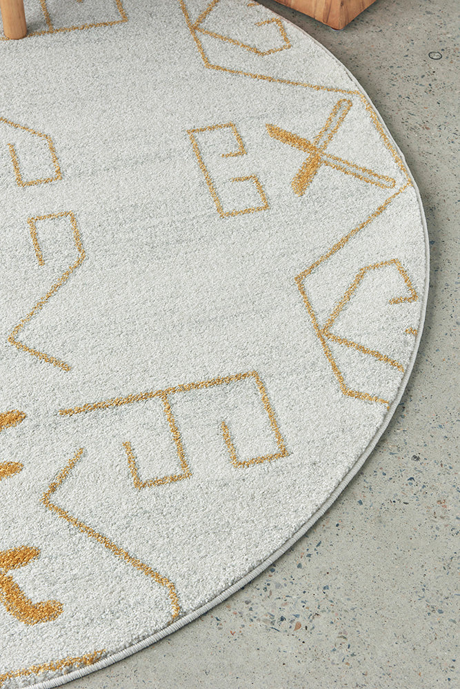 Zara Gold Atlas Rug | Round Rugs Belrose | Rugs N Timber