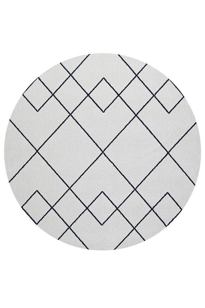 Zara Ivory Diamonds Rug | Round Rugs Belrose | Rugs N Timber