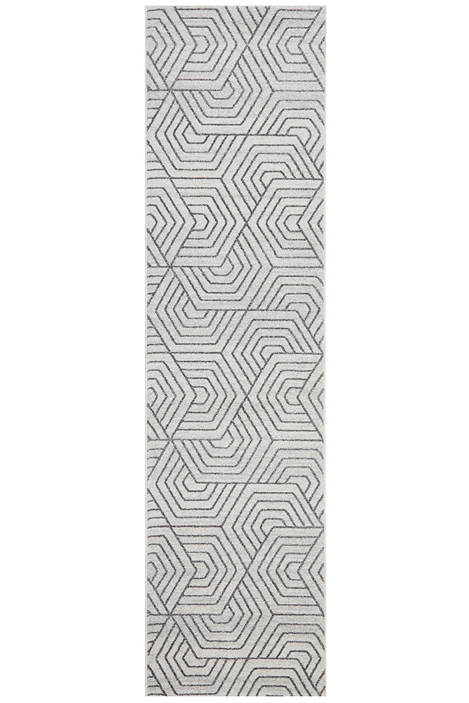 Zara Silver Hex Runner | Hall Runners Rugs Belrose | Rugs N Timber