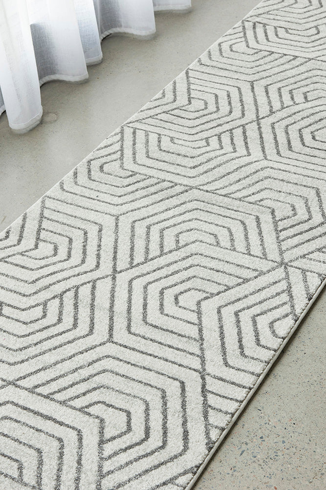 Zara Silver Hex Runner | Hall Runners Rugs Belrose | Rugs N Timber