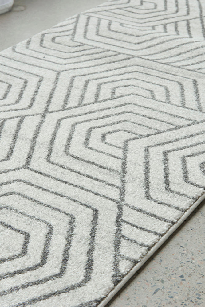 Zara Silver Hex Runner | Hall Runners Rugs Belrose | Rugs N Timber