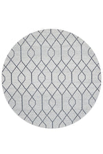 Zara Silver Eyelet Rug | Round Rugs Belrose | Rugs N Timber